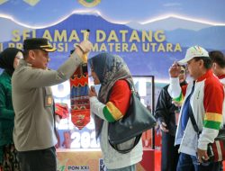 Kapolresta Deli Serdang Sambut Kedatangan Kontingen PON XXI Aceh-Sumut 2024 di Bandara Internasional Kualanamu