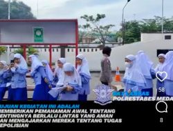 Satlantas Polrestabes Medan Jamu Siswa SD untuk Belajar Lalulintas