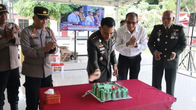 Perkuat Sinergitas TNI-Polri, Polresta Deli Serdang Beri Surprise HUT Ke-81 TNI